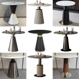 <span class=keywords><strong>Table</strong></span> et chaises rondes en acier, style luxe léger, pour la négociation commerciale, combinaison pour hall d'hôtel, restaurant, usage domestique - Product Image 2