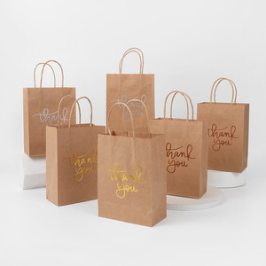 Bán buôn sang trọng giấy <span class=keywords><strong>kraft</strong></span> mua sắm túi tùy chỉnh in túi giấy màu nâu bên cho doanh nghiệp nhỏ bao bì quần áo - Product Image 2