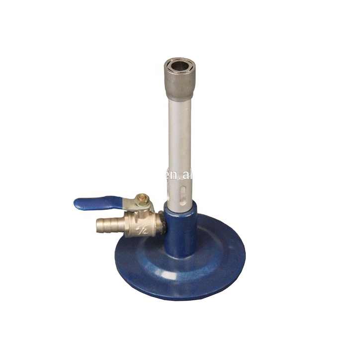 Adjustable Natural Gas Bunsen Burner - Laboratory Heating Equipment With Heavy Base