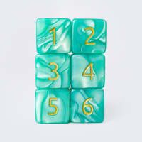 Dés en acrylique transparent de 16 mm, dés à 6 faces pour jeux de rôle, bords arrondis, dés en résine nacrée, dés de décision