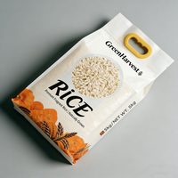 Sac d'emballage Doypack en nylon et plastique avec poignée, personnalisé OEM, de qualité alimentaire, à fond plat, pour riz et céréales