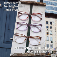 Lunettes optiques rétro vintage pour femmes monture lunettes transparentes transparentes avec motif imprimé en matériau TR90 pour une utilisation sur ordinateur