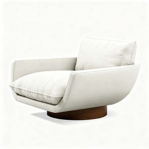 <span class=keywords><strong>Fauteuil</strong></span> d'appoint pivotant nordique moderne, <span class=keywords><strong>fauteuil</strong></span> de salon de luxe en lin avec coussin en plumes pour salon, mobilier de hall d'hôtel, projet hôtelier - Product Image 3