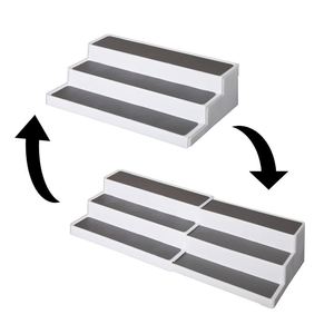 Modern 3 Tier Expandable Foldable Spice Rack Organizer Adjustable Length <b>for</b> <b>Kitchen</b> Cabinet Plastic Multi-functional <b>Storage</b> - Product Image 2