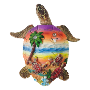 Escultura artesanal de tortuga de resina, estatua de recuerdo para turismo tropical, regalo turístico caribeño, decoración del hogar - Product Image 2
