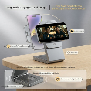 Estación de Carga Inalámbrica Magnética Plegable 3 en 1 de <span class=keywords><strong>25W</strong></span> con Soporte Ajustable de Apertura Automática para iPhone 17, Reloj y Auriculares - Product Image 3