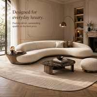 Canapé d'angle moderne incurvé en tissu bouclé, sans accoudoirs, pour salon, hôtel, villa