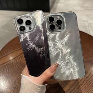 Coque de téléphone antichoc intégrale à paillettes estampillées à chaud motif queue de renard, à grands trous, compatible avec iPhone 16 Pro Max - Product Image 2