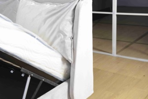 <span class=keywords><strong>Letto</strong></span> Moderno con Contenitore e Sistema di Sollevamento Idraulico, Struttura in Legno Rivestita, Grigio Scuro - Ecologico e Salvaspazio - Product Image 6