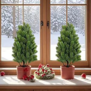 Sapin artificiel Igenno 30cm-100cm en plastique à insérer dans le sol, décoration extérieure, sapin de Noël - Product Image 5