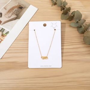 Collier en acier inoxydable, chaîne dorée, pendentif minimaliste, bijoux de mode pour femmes - Product Image 2