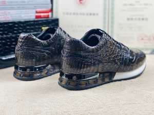 Zapatos de Lujo de Piel de Cocodrilo Genuina para Hombre |   Suela Gruesa con Amortiguación |   Zapatillas Deportivas Transpirables Antideslizantes para Caminar - Product Image 3