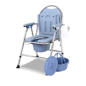 Opvouwbare Aluminium Kunststof Douche Commode Toiletstoel Hygiëne Voor Ouderen Met Bedpan - Product Image 4