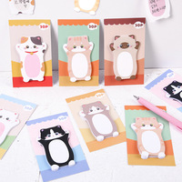 Blocs-notes autocollants à succès, blocs-notes adhésifs portables en forme de chat de dessin animé mignon et notes de message quotidiennes