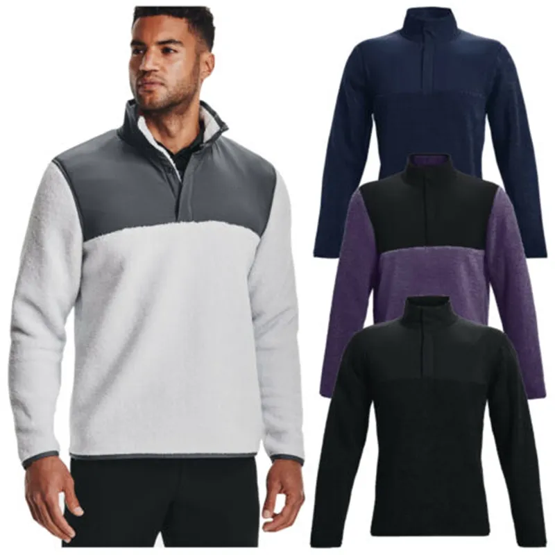 Custom Wholesale High Quality Quarter Zip Collar Pullover Long Sleeve Golf Pullover Mens Fleece Jumper Half Zip Up Pullover
