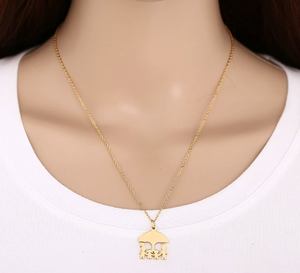 Nuova Tendenza Collana in Acciaio Inossidabile a Forma di Ombrello <span class=keywords><strong>Serie</strong></span> Famiglia di Quattro Catena per Clavicola da Donna Regalo per la Festa della Mamma e del Papà - Product Image 2