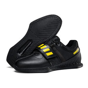 Zapatillas de levantamiento de pesas de alta calidad para hombre, con logo personalizado, para culturismo, powerlifting, gimnasio, sentadillas y peso muerto, de PU. - Product Image 1