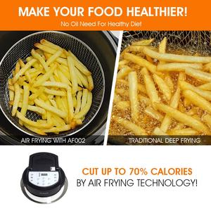 <span class=keywords><strong>Friteuse</strong></span> à air 60-250 ℃    Programmable de 10 minutes à 19 heures, sans huile, faible teneur en matières grasses, circulation d'air chaud, verre trempé transparent, facile à nettoyer, minuteur - Product Image 4
