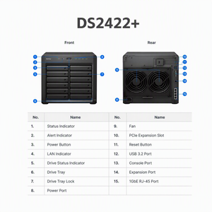 Serveur NAS DiskStation DS2422+ à 12 baies, stockage en réseau pour la sauvegarde des données des PME - Product Image 2