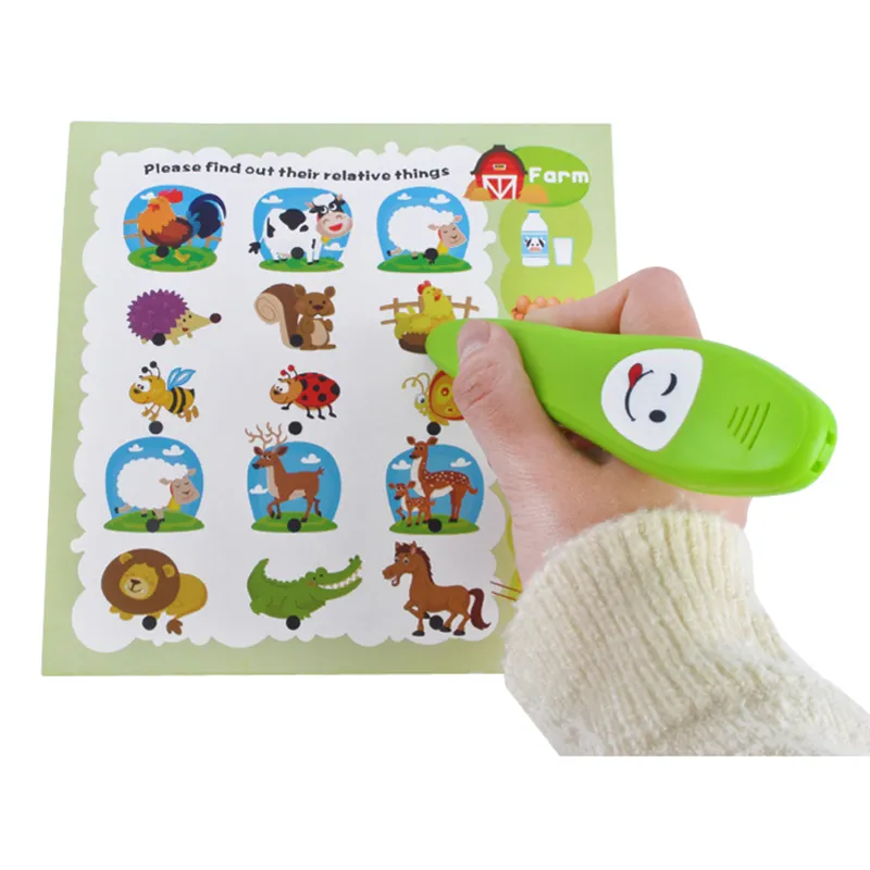 Early Educational Kids Growing up Y Card Smart English Language Learning Machine Voice Sound Reading Talking Pen with 12 Cards