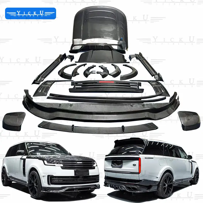 MSY carbon fiber body kit front lip side skirts rear lip spoilers wide body surround suitable for Land Rover Executive Edition