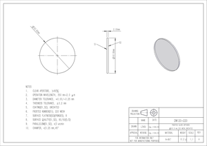 DW120-220 กระจกดิฟฟิวเซอร์แบบขัดเงา, N-BK7, เส้นผ่านศูนย์กลาง 50.8 มม., 220 กริต, ไม่เคลือบผิว - Product Image 2