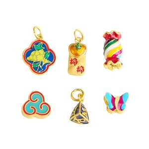 Cuentas colgantes de esmalte dorado antiguo de formas mixtas para accesorios de joyería DIY, pulseras, collares y adornos al por mayor - Product Image 5