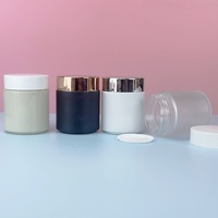 Pot cosmétique en verre cylindrique, emballage unique, bouchon à vis en plastique de luxe, directement de l'usine, 200g, vert mat, noir, blanc, soin de la peau