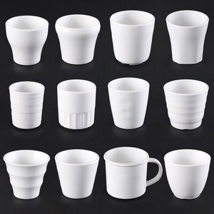 Tasses blanches en mélamine, tasses pour fondue, tasses à boisson imitation porcelaine, tasses en plastique anti-éclatement, hôtel et restaurant - Product Image 1