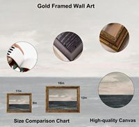 Art mural minimaliste vintage encadré or Paysage marin Échantillons OEM ODM prêts en moins d'une journée