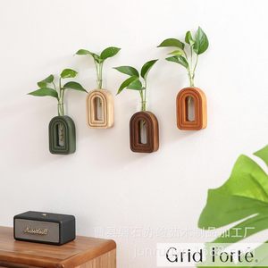 Grid Forte Wooden <b>Wall</b> Mounted Vase Rack Geometric Shape For Green Plants And Dried Flowers Living Room Decorative <b>Display</b> - Product Image 1