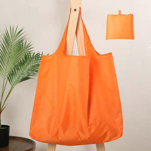 Bolsa de compras plegable, bolsas de asas plegables de poliéster con estampado personalizado, bolsa de asas reutilizable, plegable, ecológica - Product Image 4