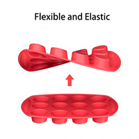 Plateau rond pour cupcakes et biscuits résistant à la chaleur BHD, moule à muffins en silicone pour four, avec poignée large