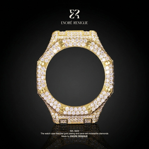 Montre <span class=keywords><strong>GA</strong></span>-<span class=keywords><strong>2100</strong></span> entièrement pavée de moissanite VVS, boîtier en laiton plaqué or, montre Busstown <span class=keywords><strong>g</strong></span> <span class=keywords><strong>Shock</strong></span> pour homme, luxe - Product Image 1
