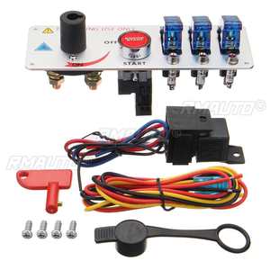 Panel de interruptores de encendido/apagado de motor de coche de carreras LED de 12V con botón pulsador de arranque - Product Image 5