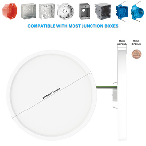 Plafonnier encastré en aluminium à profil bas, 7 pouces, noir, panneau LED plat - Product Image 2