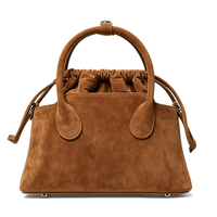 Sac à main vintage en daim OEM&ODM avec poignée supérieure, cordon de serrage intérieur, sangle réglable, pour femme, usage quotidien, vente en gros, usine personnalisée