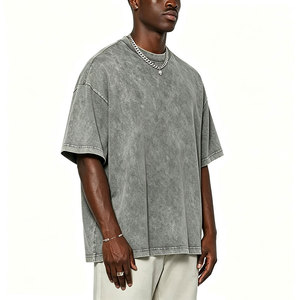 T-shirts oversize streetwear en coton épais 280 g/m² avec impression de logo graphique personnalisé pour hommes – Vente en gros - Product Image 1