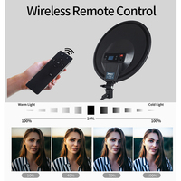 Nouveau Jmary ultra-mince studio lumière 15 pouces anneau lumières trépied support 40W dimmable portrait lumière led studio rond