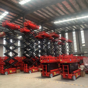 Plateforme élévatrice à ciseaux autopropulsée électrique de 300 kg, 6 m à 14 m, certifiée CE, hydraulique, en acier au carbone, pieds pliants, étanche, capacité de 2 personnes - Product Image 2