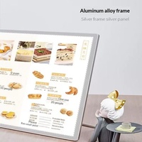 Panneau d'affichage LED pour commande, cadre en aluminium ultra-fin, panneau d'affichage de menu éclairé, panneaux d'éclairage en acrylique pour liste de prix sur table