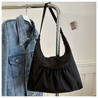 Tas Selempang Wanita Model Bucket Bahan Kanvas Nilon Ringan Kasual Desain Niche Baru Musim Semi dengan Tali Serut