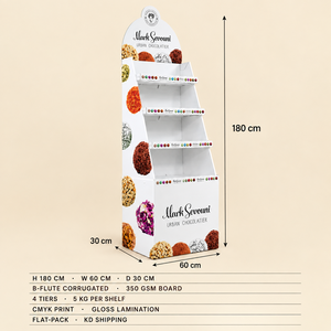 Expositor de Cartón Personalizado con Impresión a Color, Expositor Plegable para <span class=keywords><strong>Piso</strong></span>, Expositor de Papel - Product Image 3