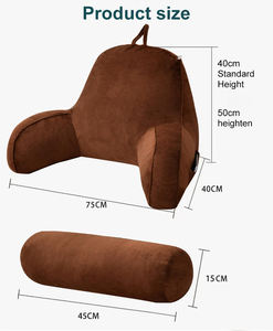 Schienale a forma di cuneo collo indietro cuscino di sostegno lettura cuscino con braccia e tasche - Product Image 5