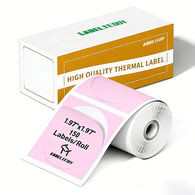 TEDDY Pink 50x50mm 1.96x1.96inch 150labels/Roll Smart Printer Universal  Direct Thermal Labels