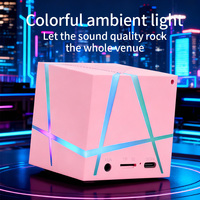 Haut-parleur portable mini cube électronique RGB alimenté par batterie 5W, haut-parleur extérieur