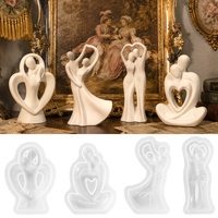 Moule en silicone en forme de couple pour bougies d'aromathérapie, plâtre, résine, ciment et ornements décoratifs DIY pour mariage