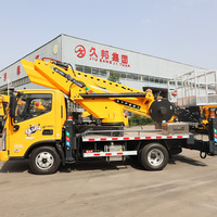 Plateforme élévatrice aérienne montée sur camion JIUBANG 36M, hauteur de levage 75 m, portée des stabilisateurs 5950 mm, vitesse maximale 100 km/h, diesel, automatique