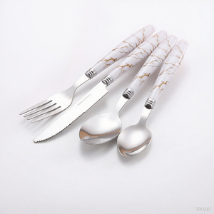 Ensemble de <span class=keywords><strong>vaisselle</strong></span> de luxe en <span class=keywords><strong>marbre</strong></span>, ensemble d'argenterie en acier inoxydable, ensemble de <span class=keywords><strong>vaisselle</strong></span> de style classique 4/24 cuillère, couteau et fourchette - Product Image 3
