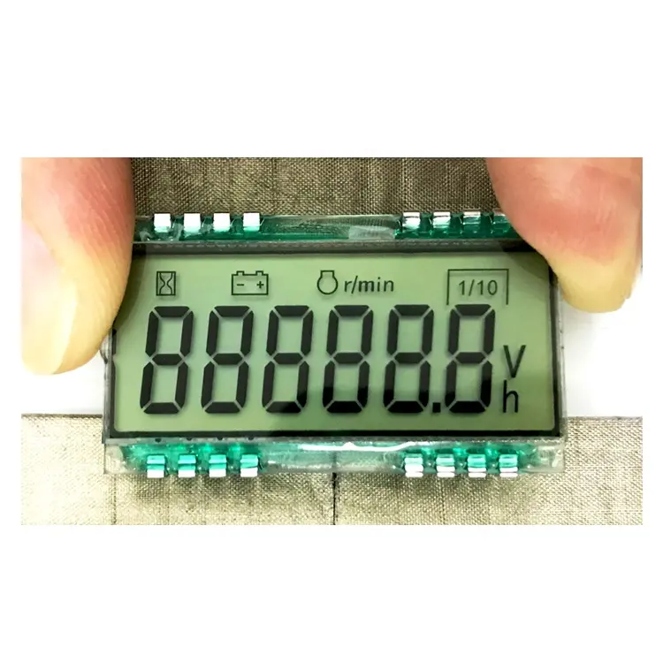 Panel monocromático de alta calidad y bajo consumo de energía, TN HTN tamaño personalizado, 6 dígitos, pantalla LCD de 7 segmentos para medidor